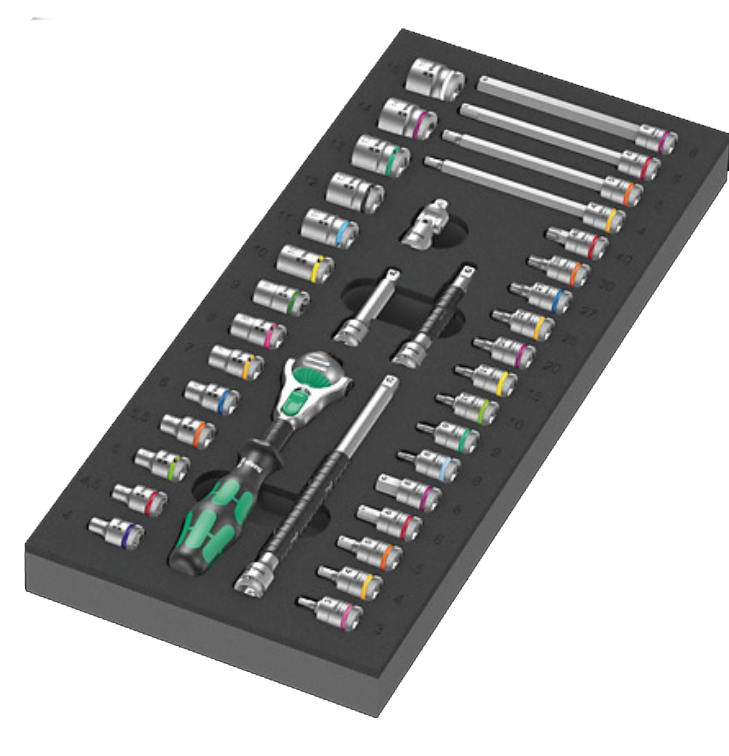 Juego de carraca Zyklop 8000 A de 1/4" Set 1